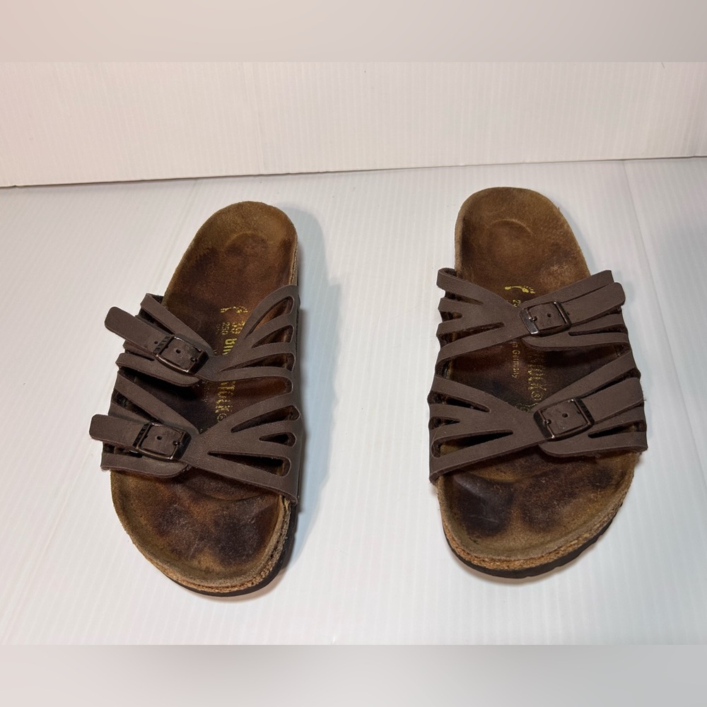 Birkenstock brown suede slide sandals women size 39 EU / US 8-8.5